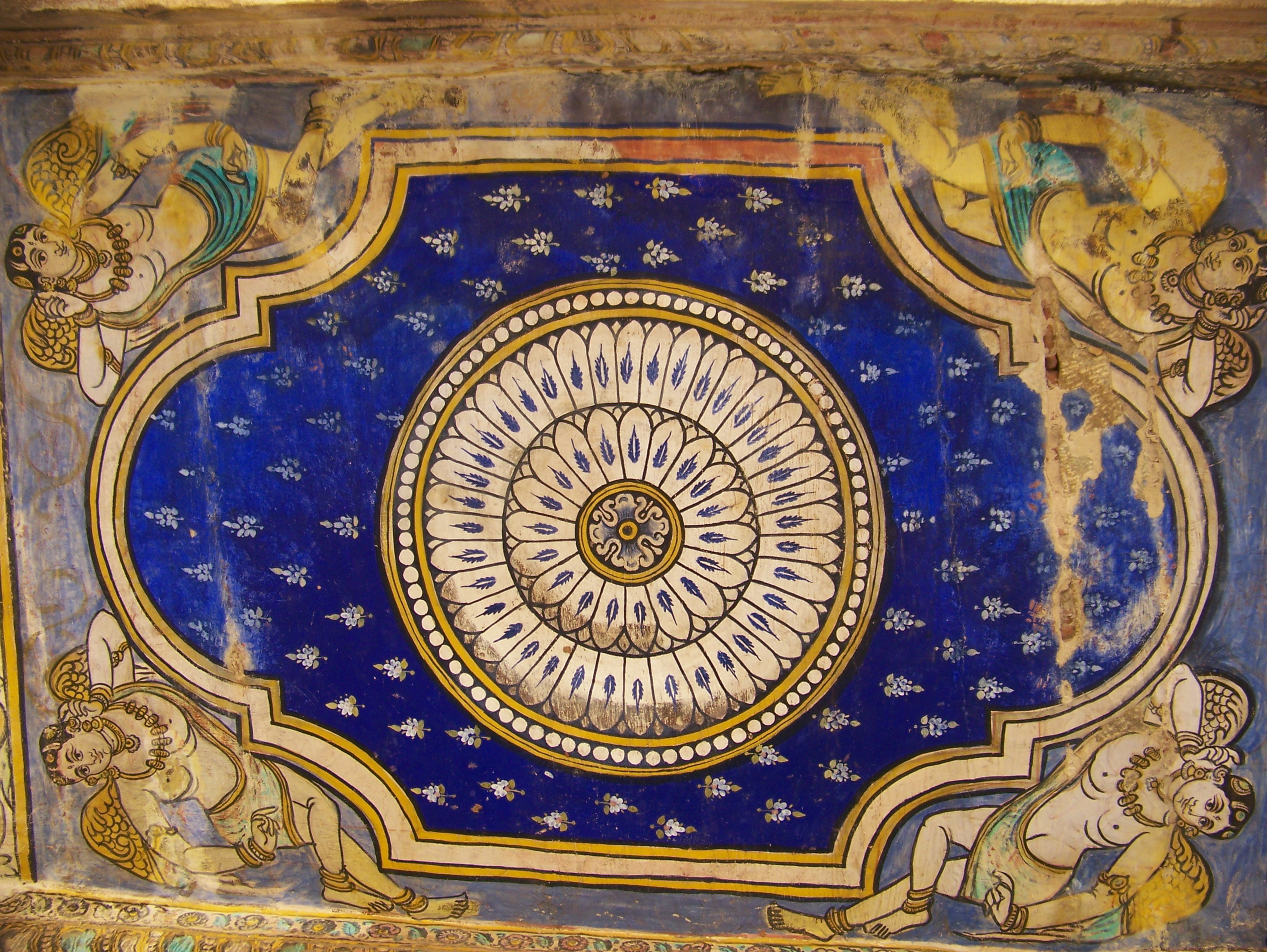 The Tanjavur paintings adorning one of the roofs