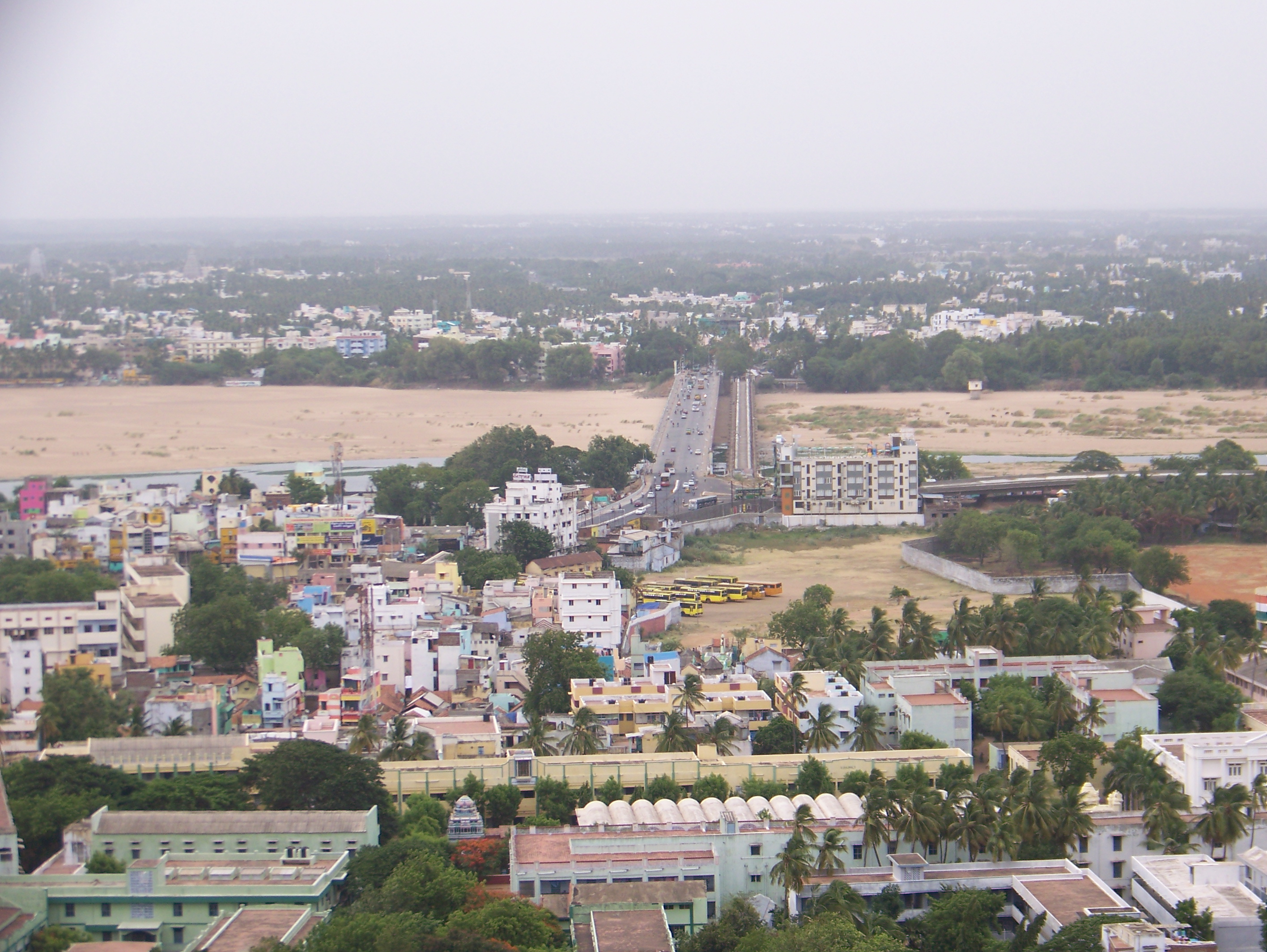 The view of river Kaveri from the summit of Rockfort
