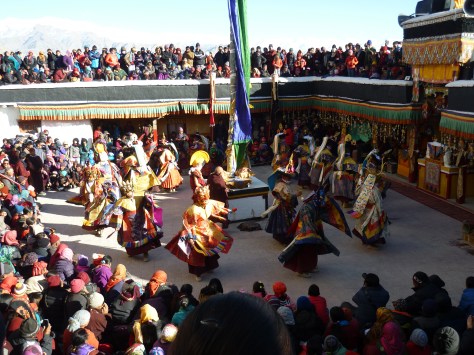 Mask dance at the Gustor festival - the annual fair at the Spituk monastary