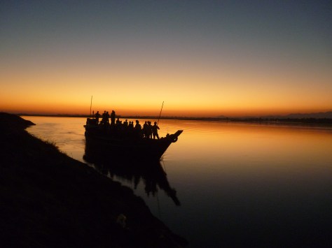 An image of the daily life in Majuli shot during sunset