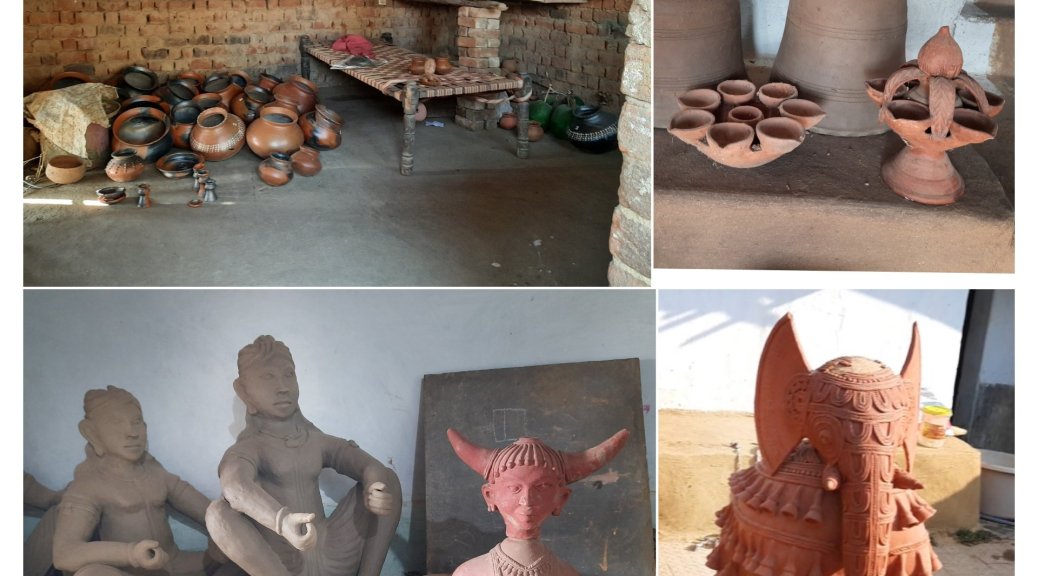 Terracotta art at a Bastar village