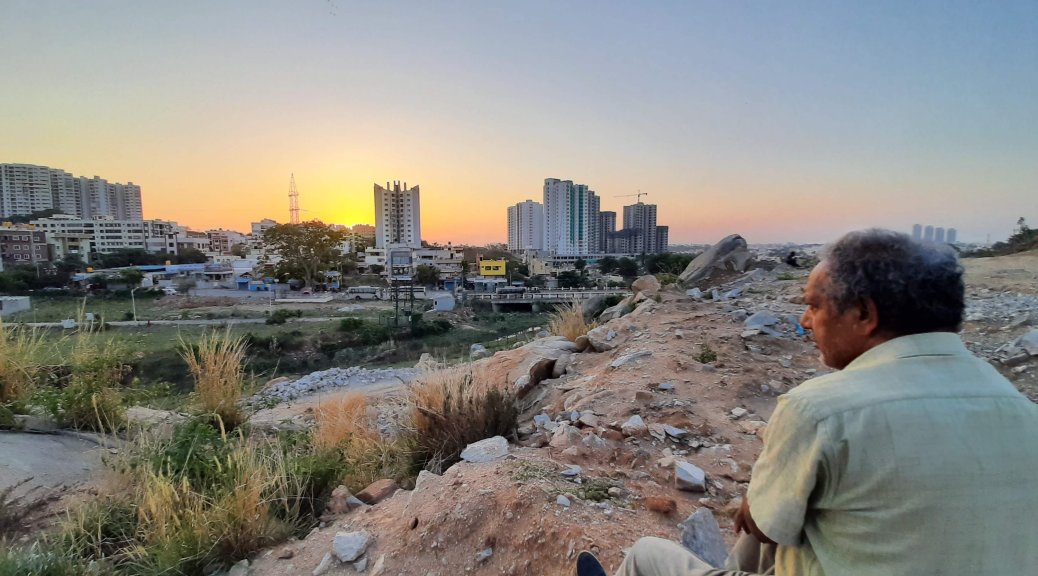 Staring into the skyline of Bengaluru, that I now spend my retired life at.