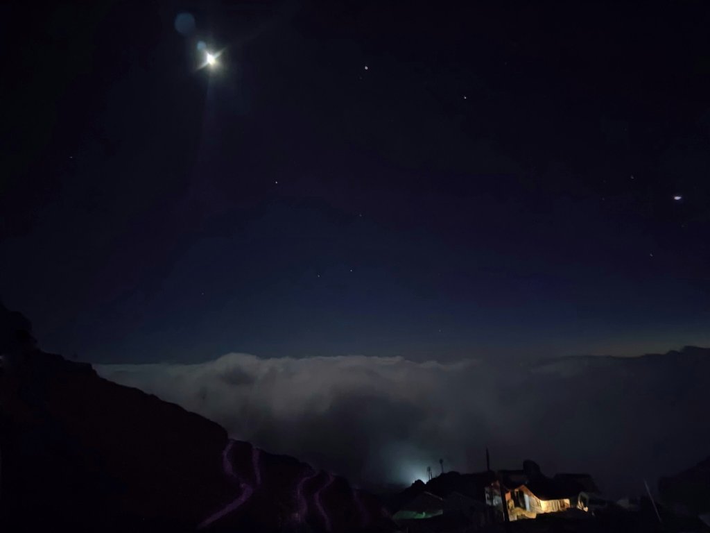The moonlit view of the silk route as seen from Lungthung homestay