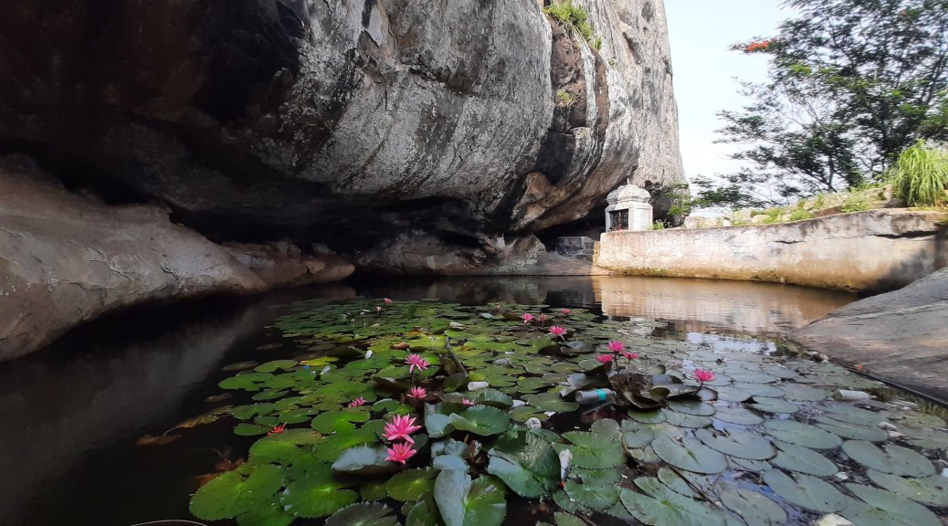The path towards the right of the trail, leading to the temple pond