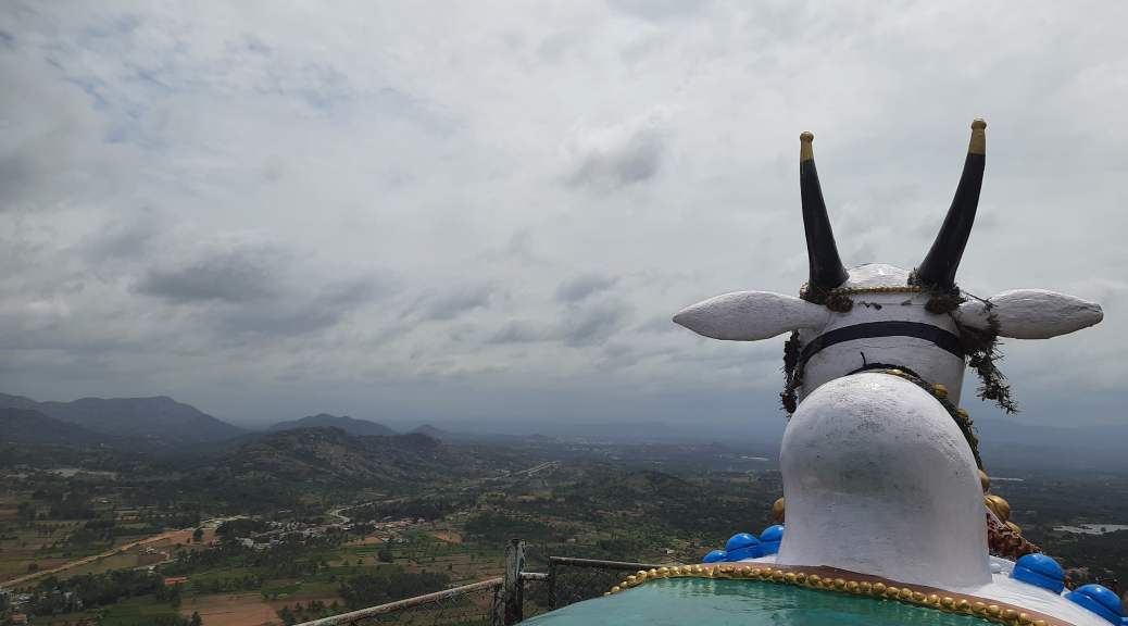 The Nandi Statue at Acchalu Betta peak