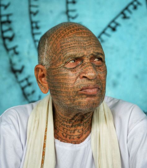 A portrait of a Ramnami community member