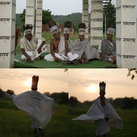 The evening prayers at the Ramnami Jayastambh