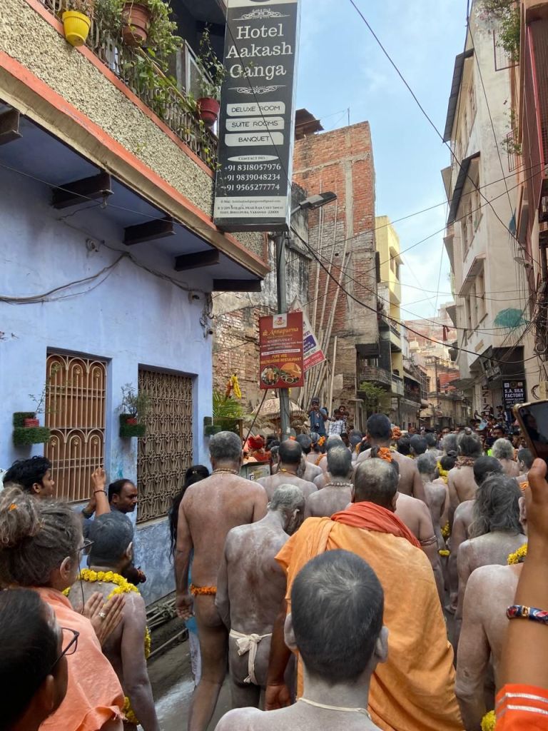 Naga Sadhus returning to their akhadas